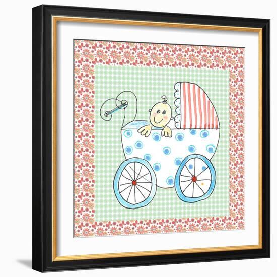 Square Card Baby in Carriage-Effie Zafiropoulou-Framed Giclee Print