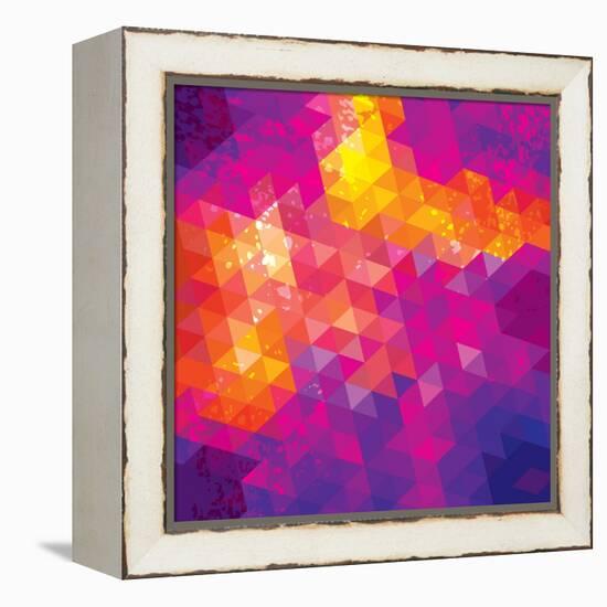 Square Composition With Geometric Shapes. Cover Background-nuraschka-Framed Stretched Canvas