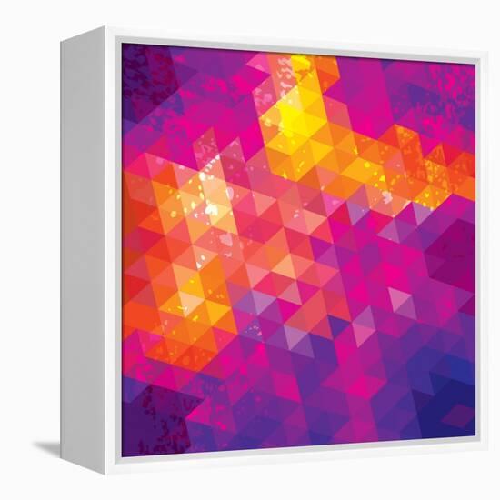 Square Composition With Geometric Shapes. Cover Background-nuraschka-Framed Stretched Canvas