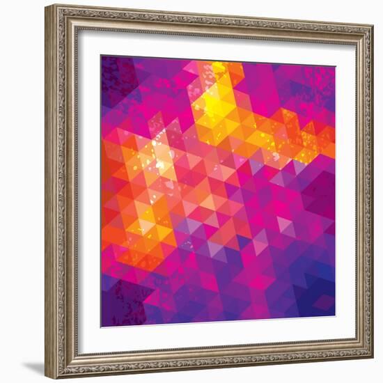 Square Composition With Geometric Shapes. Cover Background-nuraschka-Framed Art Print