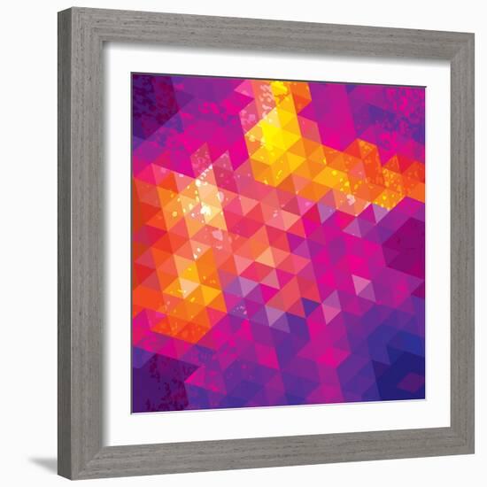 Square Composition With Geometric Shapes. Cover Background-nuraschka-Framed Art Print