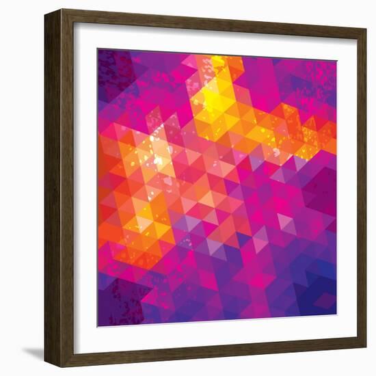 Square Composition With Geometric Shapes. Cover Background-nuraschka-Framed Art Print