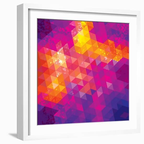 Square Composition With Geometric Shapes. Cover Background-nuraschka-Framed Art Print