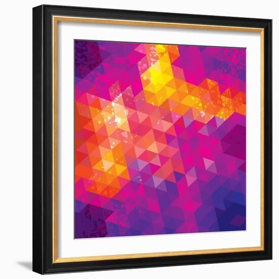 Square Composition With Geometric Shapes. Cover Background-nuraschka-Framed Art Print