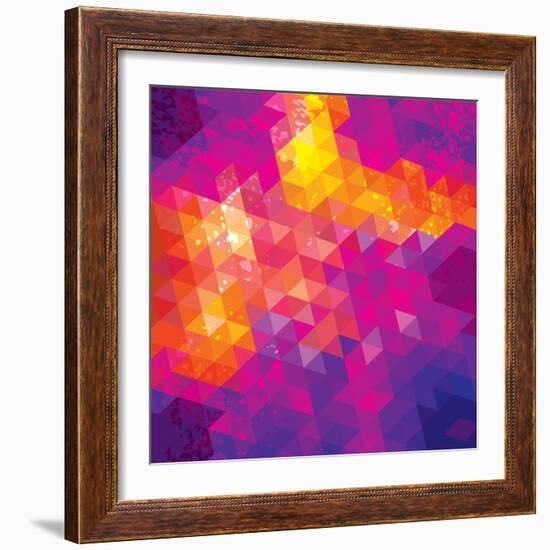 Square Composition With Geometric Shapes. Cover Background-nuraschka-Framed Premium Giclee Print