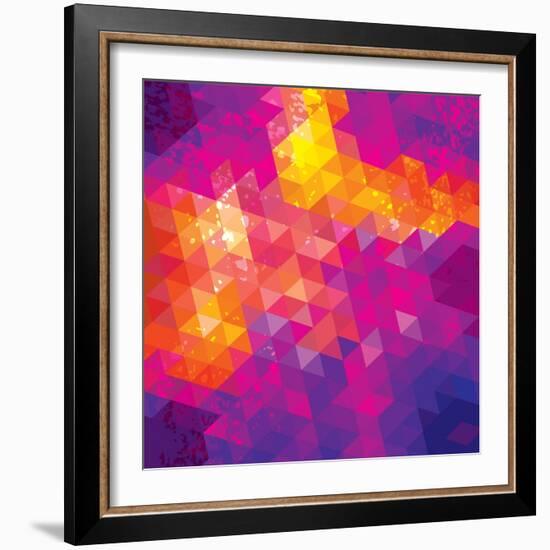 Square Composition With Geometric Shapes. Cover Background-nuraschka-Framed Premium Giclee Print