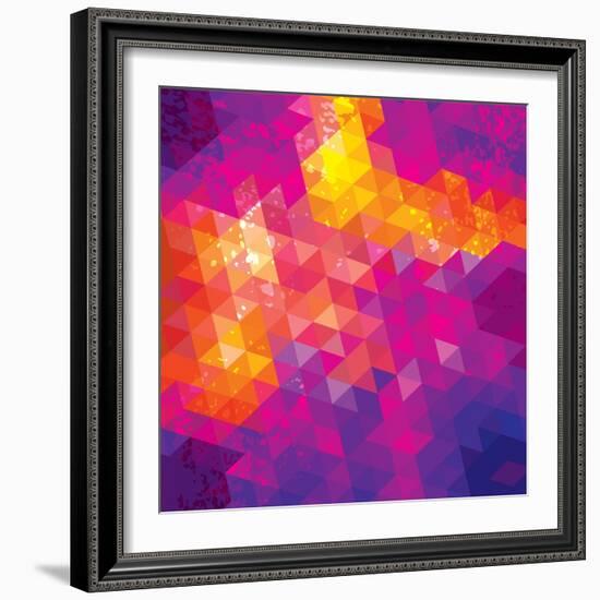 Square Composition With Geometric Shapes. Cover Background-nuraschka-Framed Premium Giclee Print
