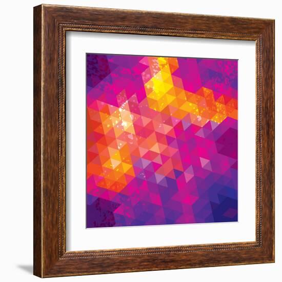 Square Composition With Geometric Shapes. Cover Background-nuraschka-Framed Art Print