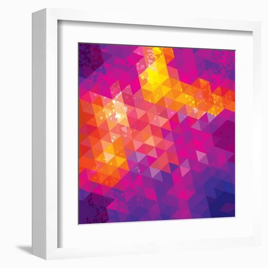 Square Composition With Geometric Shapes. Cover Background-nuraschka-Framed Art Print