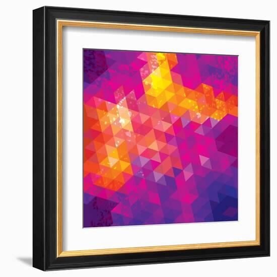 Square Composition With Geometric Shapes. Cover Background-nuraschka-Framed Art Print