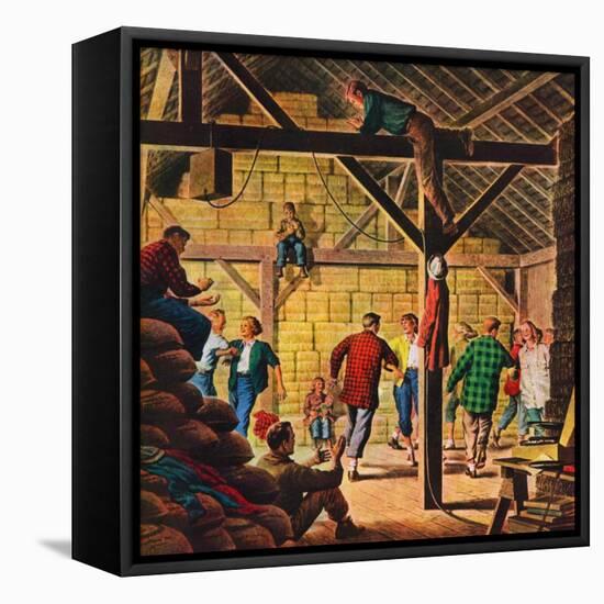 "Square Dance in the Barn,"November 1, 1947-W.W. Calvert-Framed Premier Image Canvas