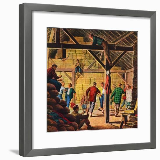 "Square Dance in the Barn,"November 1, 1947-W.W. Calvert-Framed Giclee Print