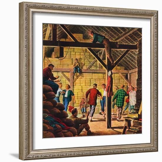 "Square Dance in the Barn,"November 1, 1947-W.W. Calvert-Framed Giclee Print