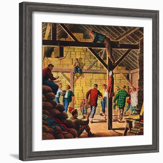 "Square Dance in the Barn,"November 1, 1947-W.W. Calvert-Framed Giclee Print