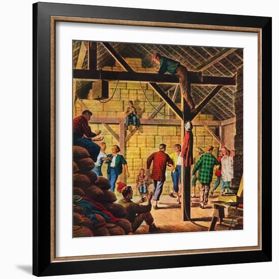 "Square Dance in the Barn,"November 1, 1947-W.W. Calvert-Framed Giclee Print