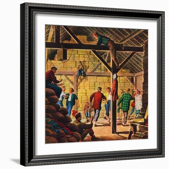 "Square Dance in the Barn,"November 1, 1947-W.W. Calvert-Framed Giclee Print