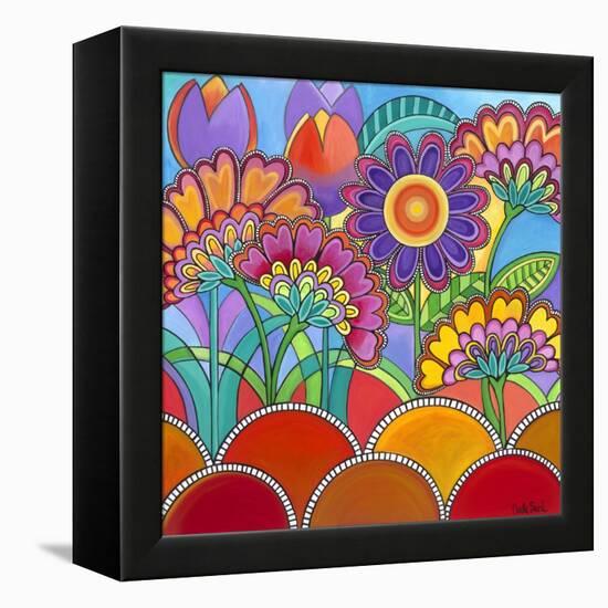 Square Flowers-Carla Bank-Framed Premier Image Canvas