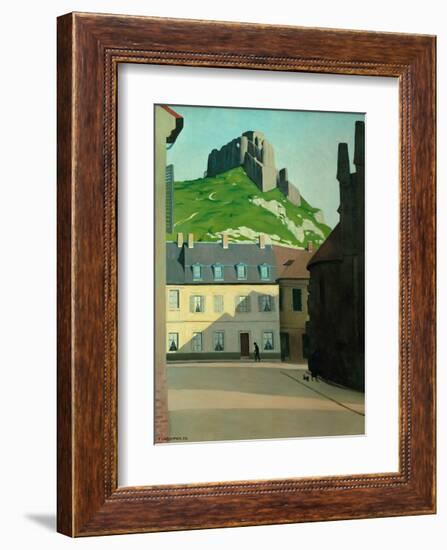 Square in Les Andelys with the Chateau Gaillard-Félix Vallotton-Framed Giclee Print