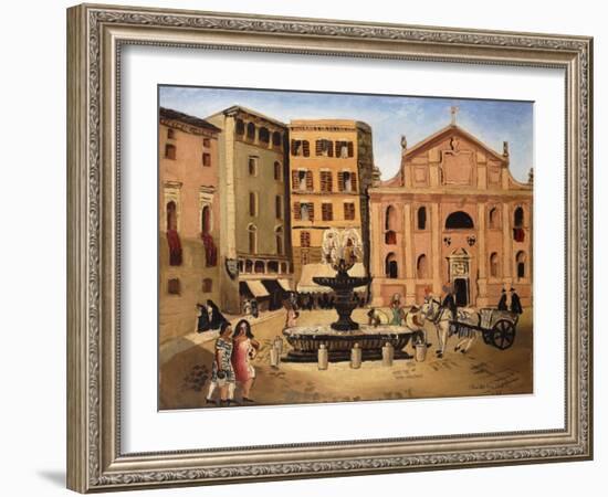 Square in Rome, 1925-Christopher Wood-Framed Giclee Print