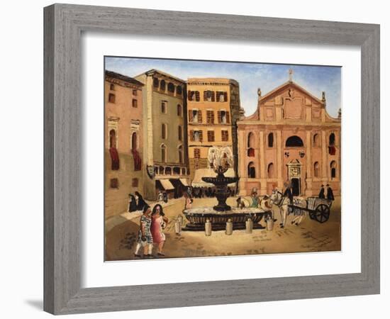 Square in Rome, 1925-Christopher Wood-Framed Giclee Print