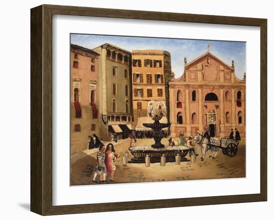 Square in Rome, 1925-Christopher Wood-Framed Giclee Print