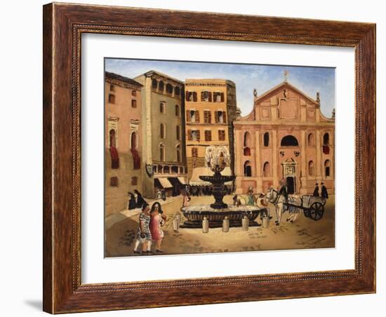 Square in Rome, 1925-Christopher Wood-Framed Giclee Print