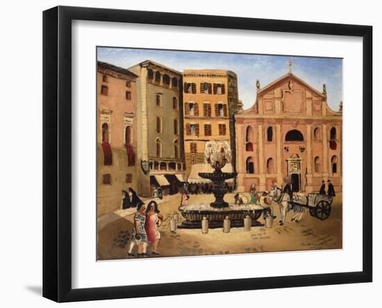 Square in Rome, 1925-Christopher Wood-Framed Giclee Print