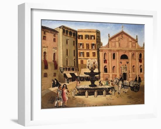 Square in Rome, 1925-Christopher Wood-Framed Giclee Print