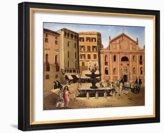 Square in Rome, 1925-Christopher Wood-Framed Giclee Print