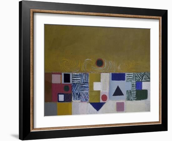 Square Motif, Blue and Gold: The Eclipse-Victor Pasmore-Framed Giclee Print