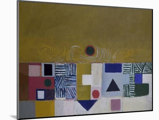 Square Motif, Blue and Gold: The Eclipse-Victor Pasmore-Mounted Giclee Print