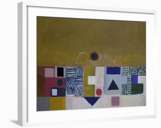 Square Motif, Blue and Gold: The Eclipse-Victor Pasmore-Framed Giclee Print