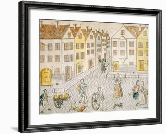 Square of Small Town, Germany 18th Century-null-Framed Giclee Print