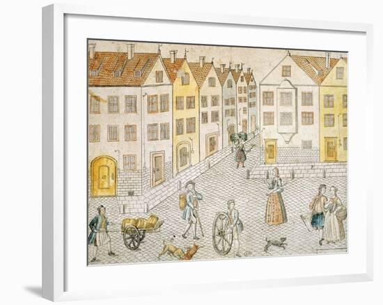 Square of Small Town, Germany 18th Century-null-Framed Giclee Print