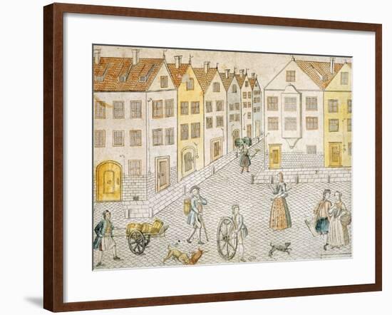 Square of Small Town, Germany 18th Century-null-Framed Giclee Print