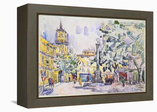 Square of the Hotel De Ville in Aix-En-Provence, Early 20th Century-Paul Signac-Framed Premier Image Canvas