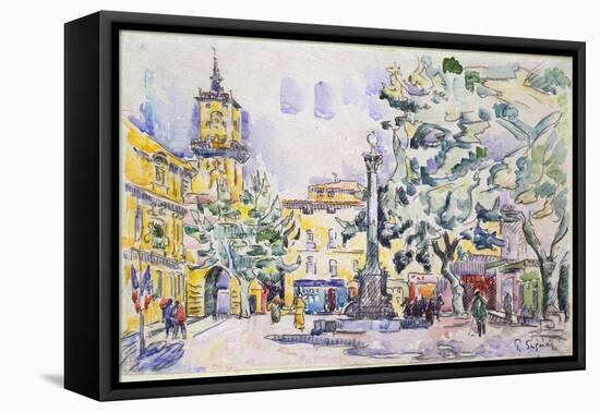 Square of the Hotel De Ville in Aix-En-Provence, Early 20th Century-Paul Signac-Framed Premier Image Canvas