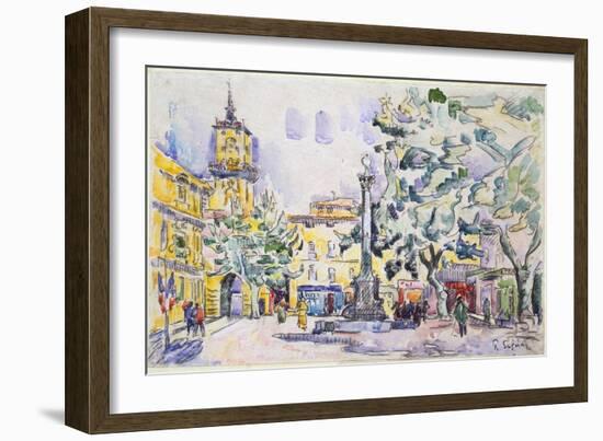 Square of the Hotel De Ville in Aix-En-Provence, Early 20th Century-Paul Signac-Framed Giclee Print