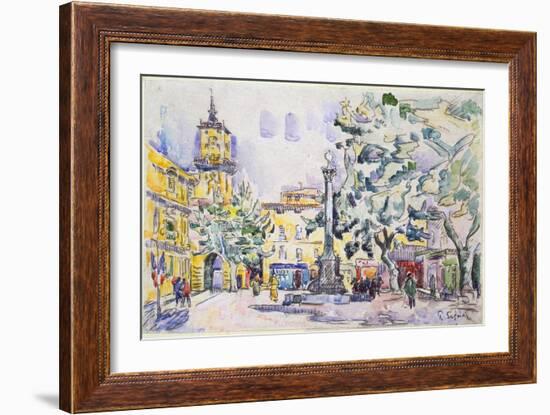 Square of the Hotel De Ville in Aix-En-Provence, Early 20th Century-Paul Signac-Framed Giclee Print