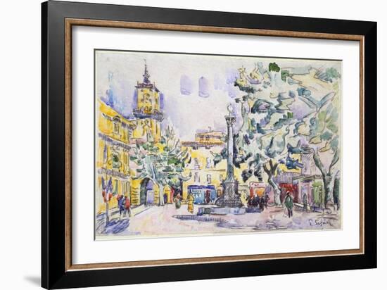 Square of the Hotel De Ville in Aix-En-Provence, Early 20th Century-Paul Signac-Framed Giclee Print