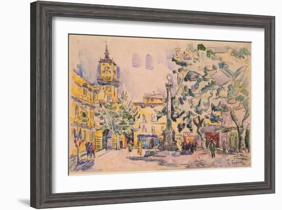 Square of the Hotel De Ville in Aix-En-Provence-Paul Signac-Framed Giclee Print