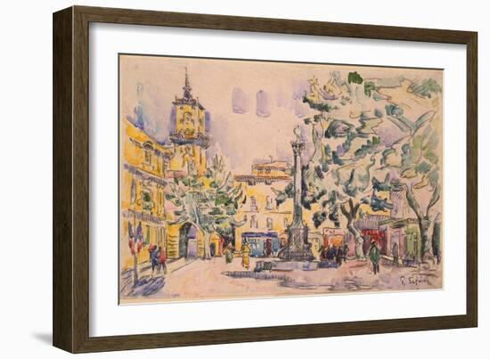 Square of the Hotel De Ville in Aix-En-Provence-Paul Signac-Framed Giclee Print