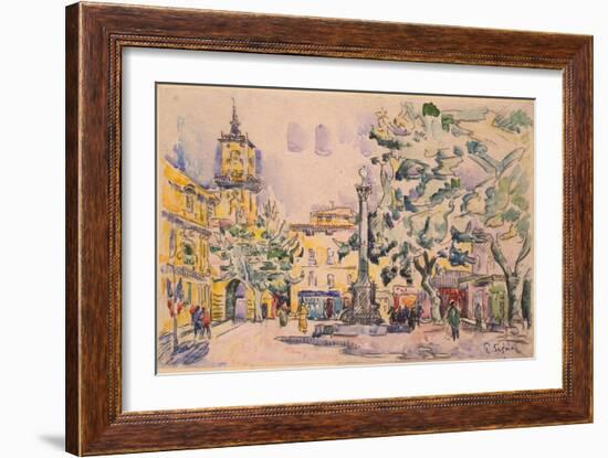 Square of the Hotel De Ville in Aix-En-Provence-Paul Signac-Framed Giclee Print