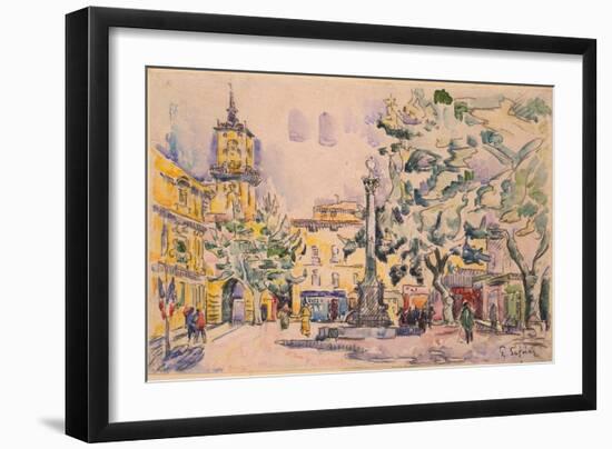 Square of the Hotel De Ville in Aix-En-Provence-Paul Signac-Framed Giclee Print