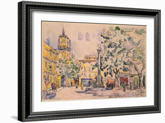 Square of the Hotel De Ville in Aix-En-Provence-Paul Signac-Framed Giclee Print