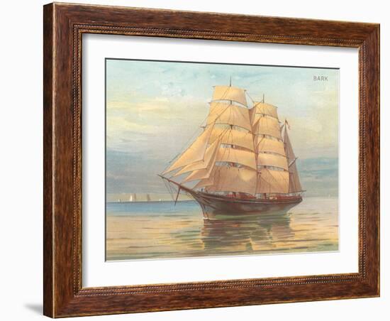 Square-Rigged Bark-null-Framed Art Print