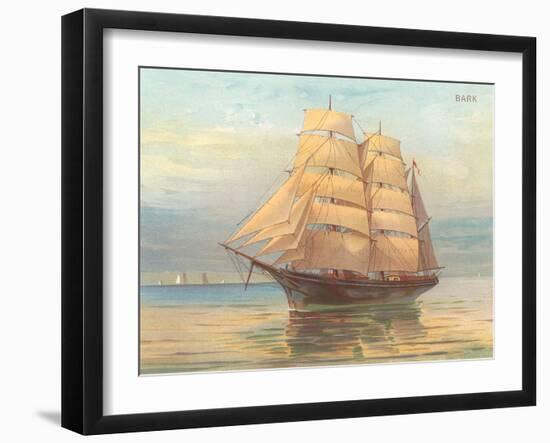 Square-Rigged Bark-null-Framed Art Print