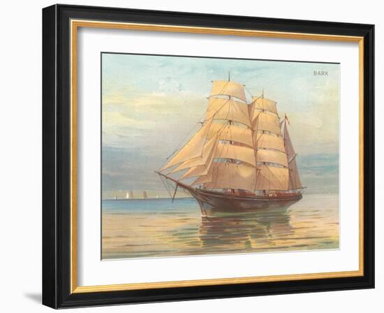 Square-Rigged Bark-null-Framed Art Print