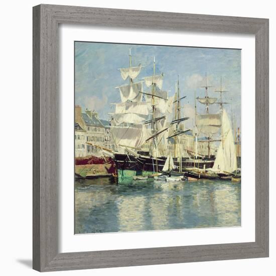 Squared - Riggers in Le Havre, 1886-Johannes Martin Grimelund-Framed Premium Giclee Print