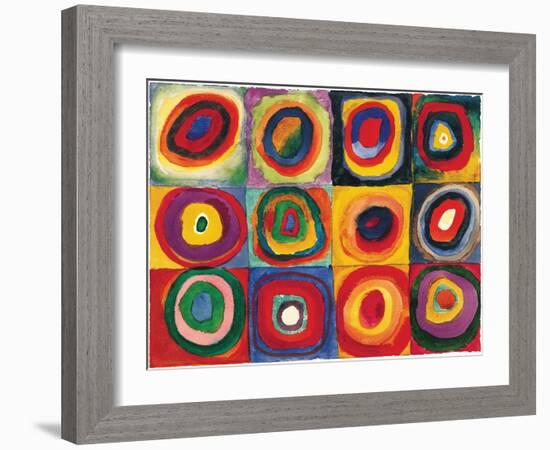 Squares with Concentric Circ-Wassily Kandinsky-Framed Art Print